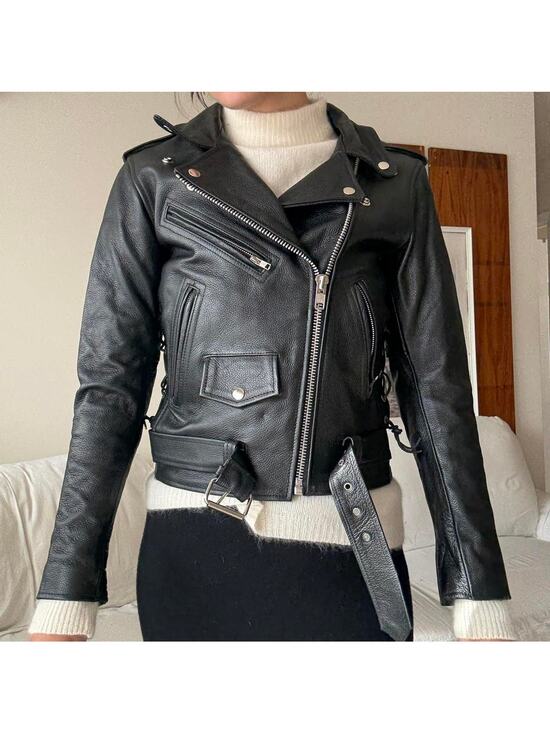 unbranded Jackets & Blazers - Black leather jacket with silver